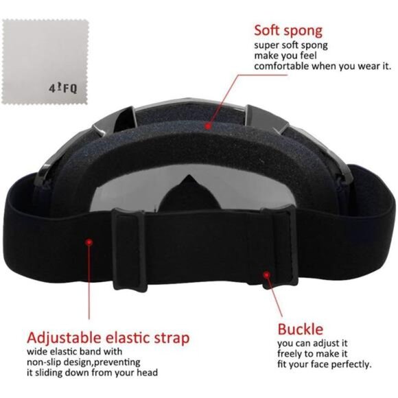 Motorcycle Dirt Bike Goggles - Dustproof Motocross Glasses with Silver Lens - Picture 2 of 7